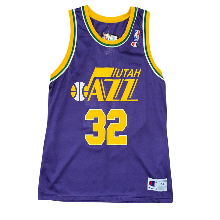 Champion 90's Utah Jazz Karl Malone Away Jersey Sz L