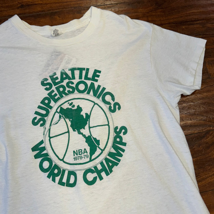 1978-79 Seattle SuperSonics World Champs Tee Sz L