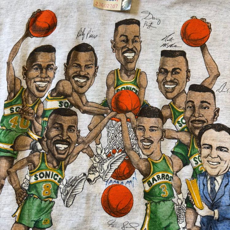 NWT Salem Sportswear Early 90's Sonics Caricature Tee Sz M