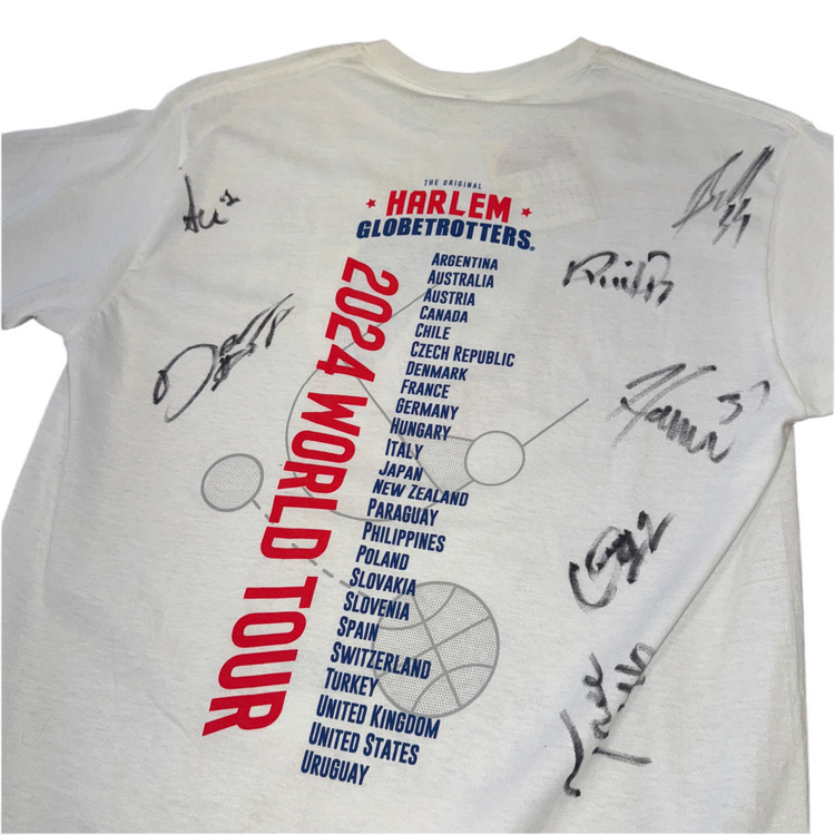 Signed 2024 Globetrotters Tee Sz XL
