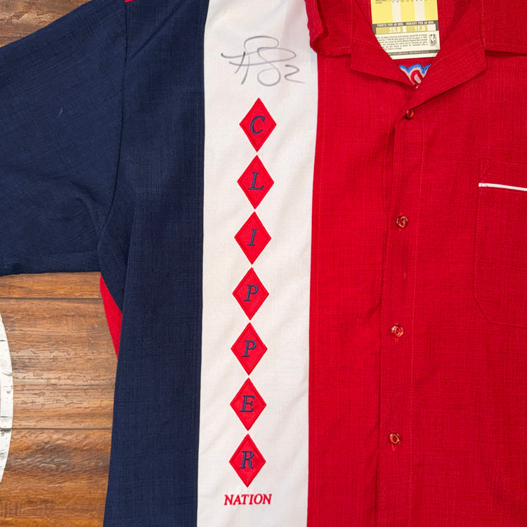 00’s Signed Los Angeles Clipper Nation Bowling Shirt Sz XL