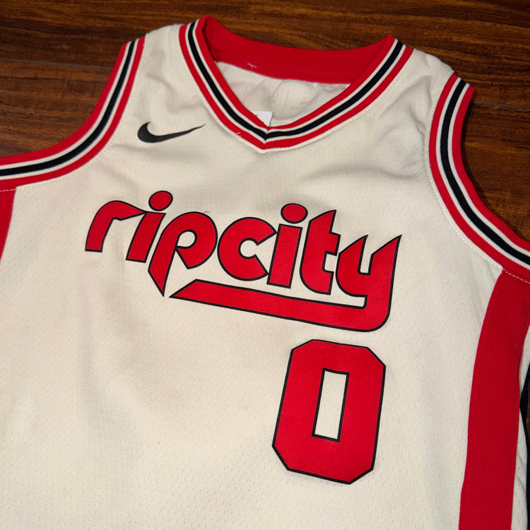 Nike Portland Trail Blazers Damian Lillard Rip City Edition Jersey Sz YS