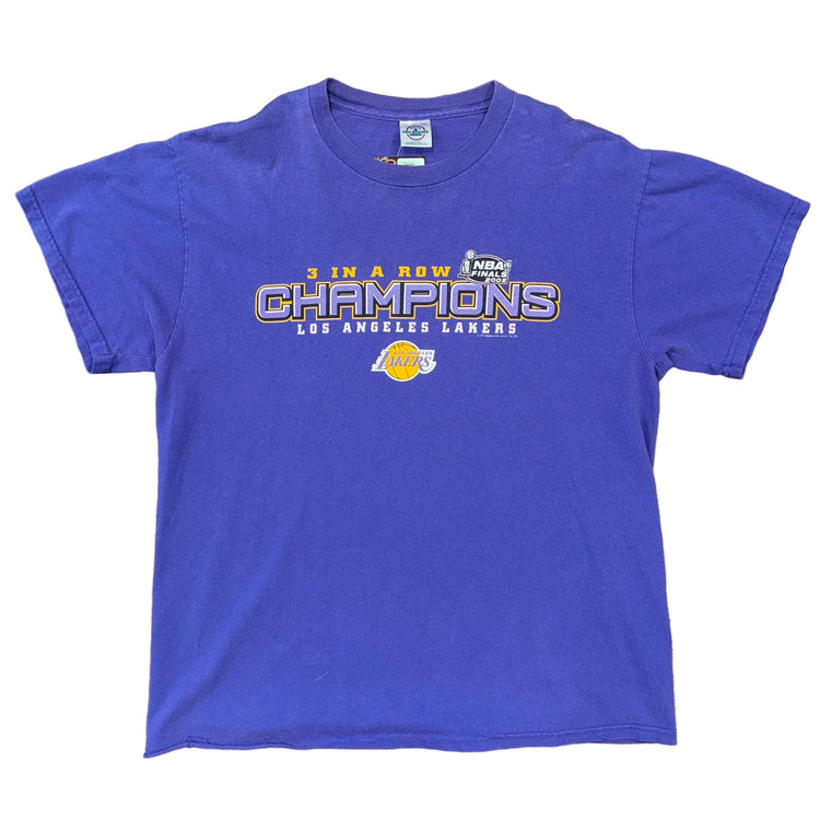 2002 Finals Los Angeles Lakers Champions Tee Sz L