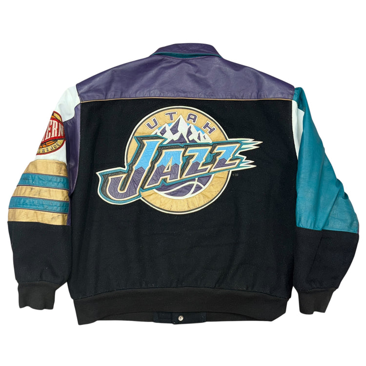 Jeff Hamilton Utah Jazz Leather Jacket Sz L