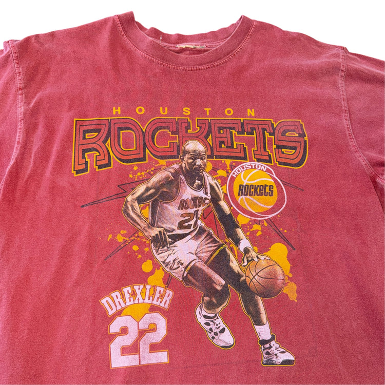 90's Houston Rockets Clyde Drexler Tee Sz XL