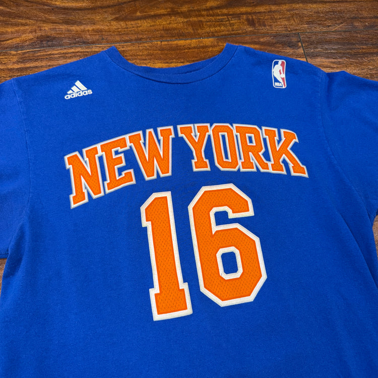 Adidas New York Knicks Steve Novak Jersey Tee Sz M