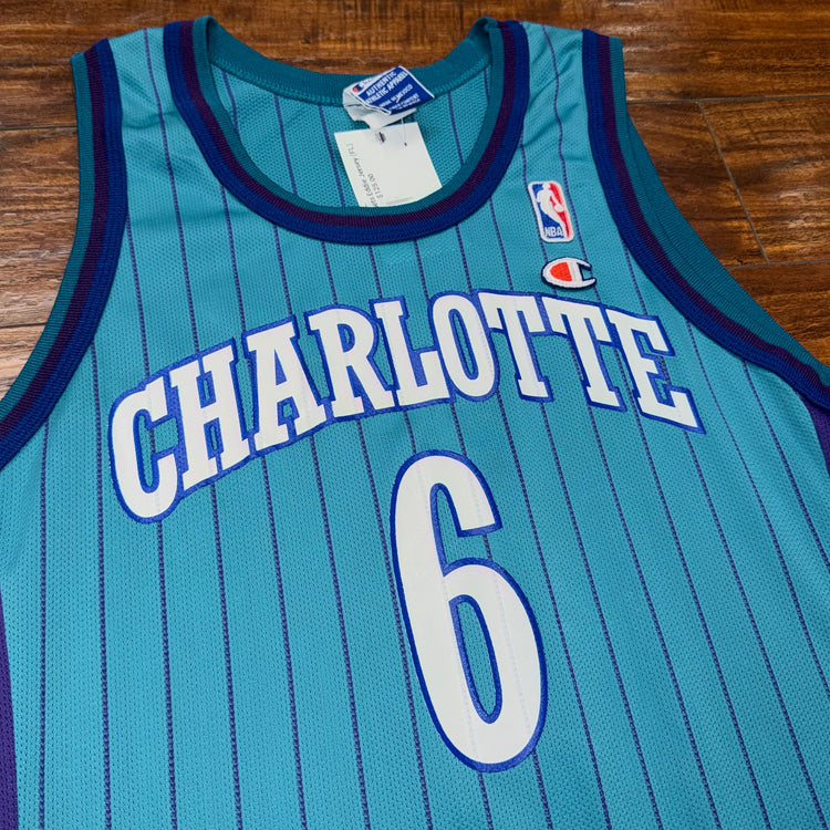 Champion Charlotte Hornets Eddie Jones Jersey Sz M