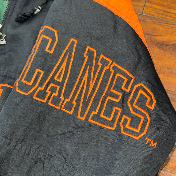Starter Miami Hurricanes Puffer Jacket Sz M