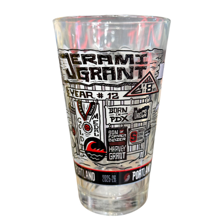 Commemorative Portland Trail Blazers Jerami Grant Glass