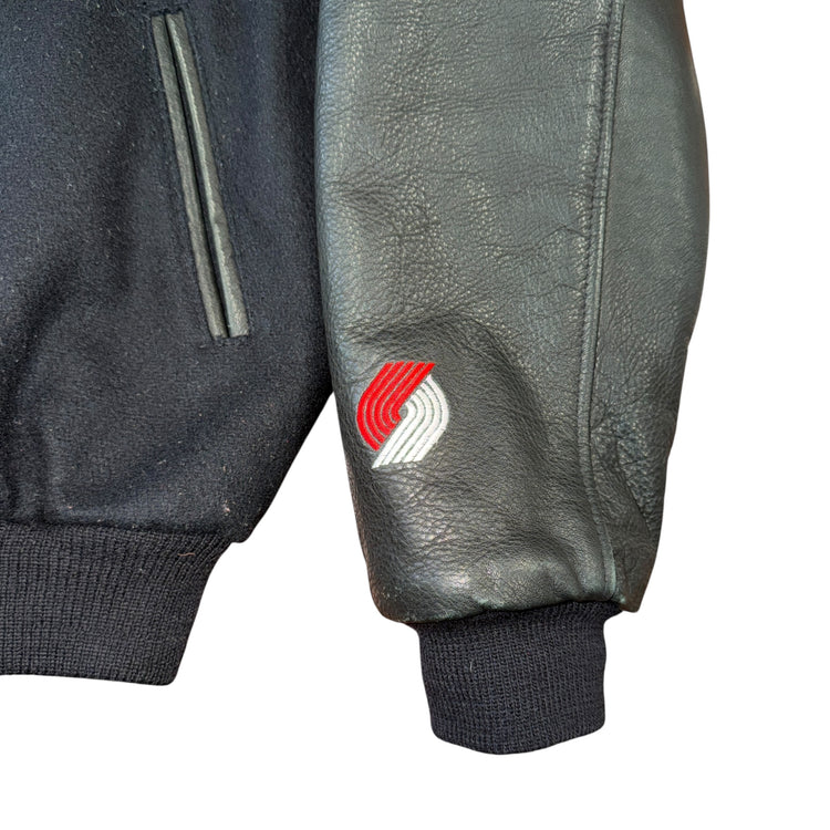 Golden Bear 90s Portland Trail Blazers Fleece/Leather Jacket Sz M