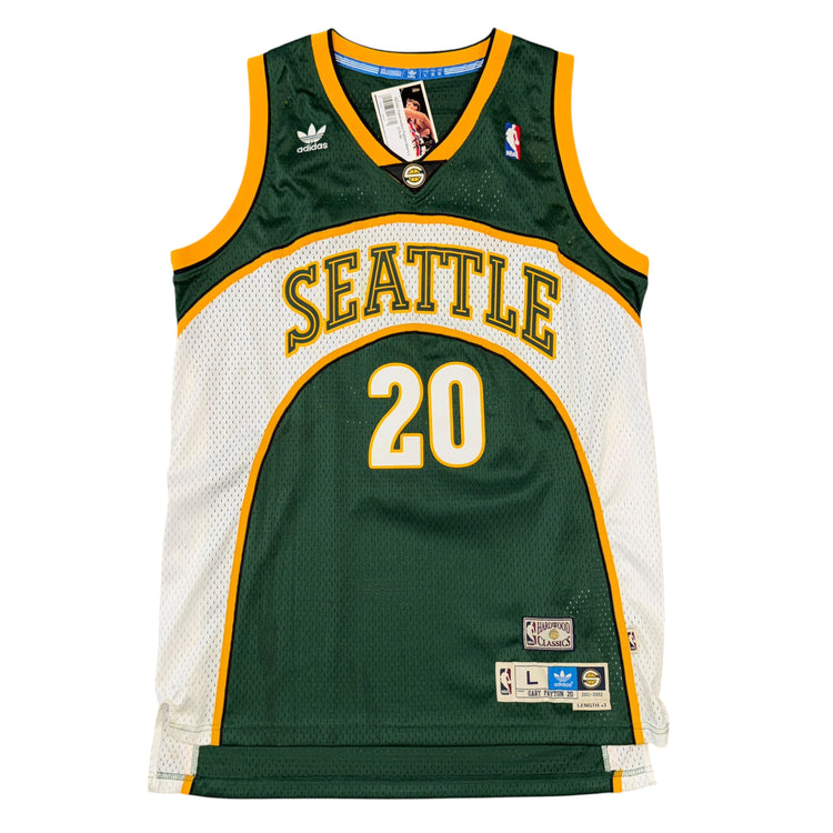 Adidas Hardwood Classic 2001-02 Seattle Supersonics Gary Payton Away Jersey Sz L