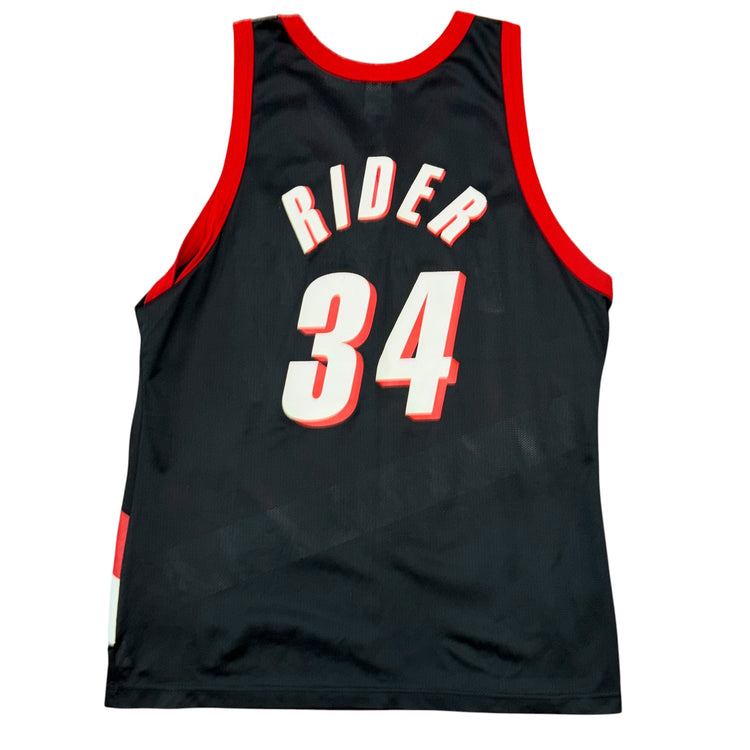 Champion 90’s Portland Trail Blazers Isaiah Rider Away Jersey Sz L