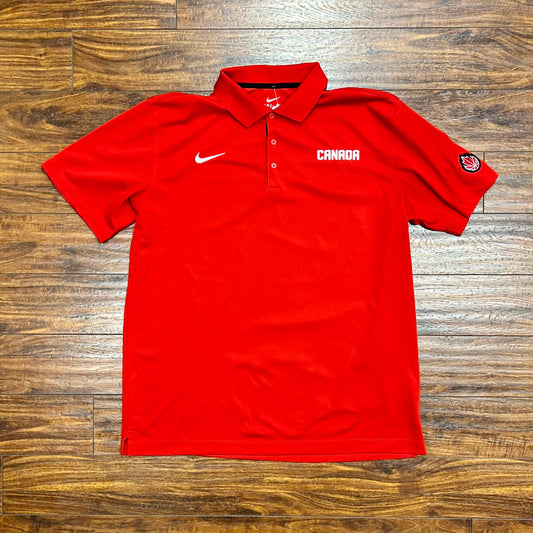 Nike Team Issued Canada Men’s Basketball Red Polo Sz XL