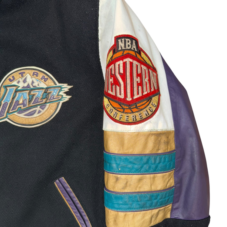 Jeff Hamilton Utah Jazz Leather Jacket Sz L