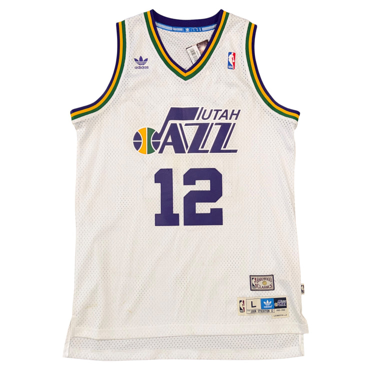 Adidas Hardwood Classics 1995-96 Utah Jazz John Stockton Home Jersey Sz L