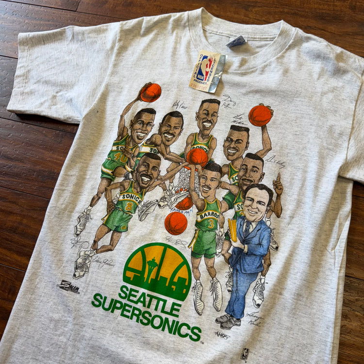 NWT Salem Sportswear Early 90's Sonics Caricature Tee Sz M