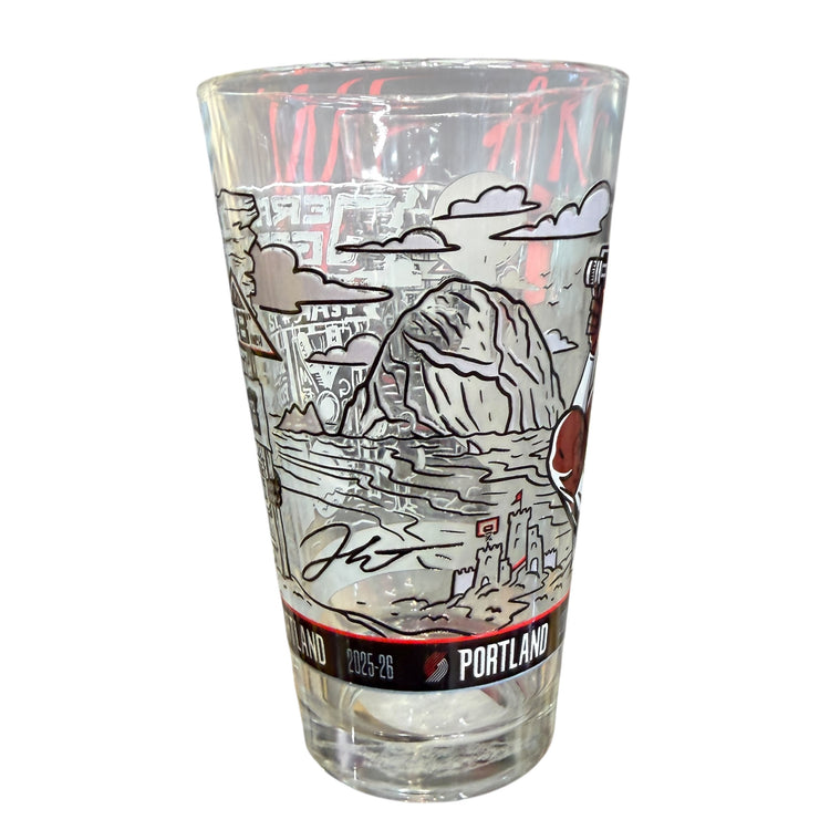 Commemorative Portland Trail Blazers Jerami Grant Glass
