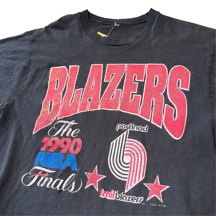 Logo 7 PortlandTrail Blazers 1990 NBA Finals Tee Sz L