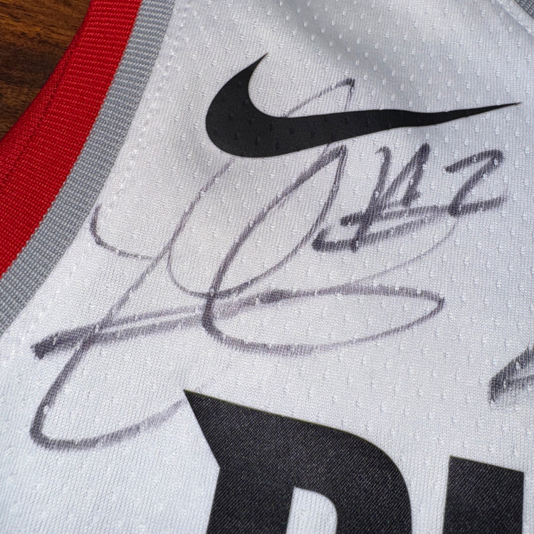 Signed Portland Trail Blazers Sharpe/Tou/Ayton/Rupert Jersey Sz XL