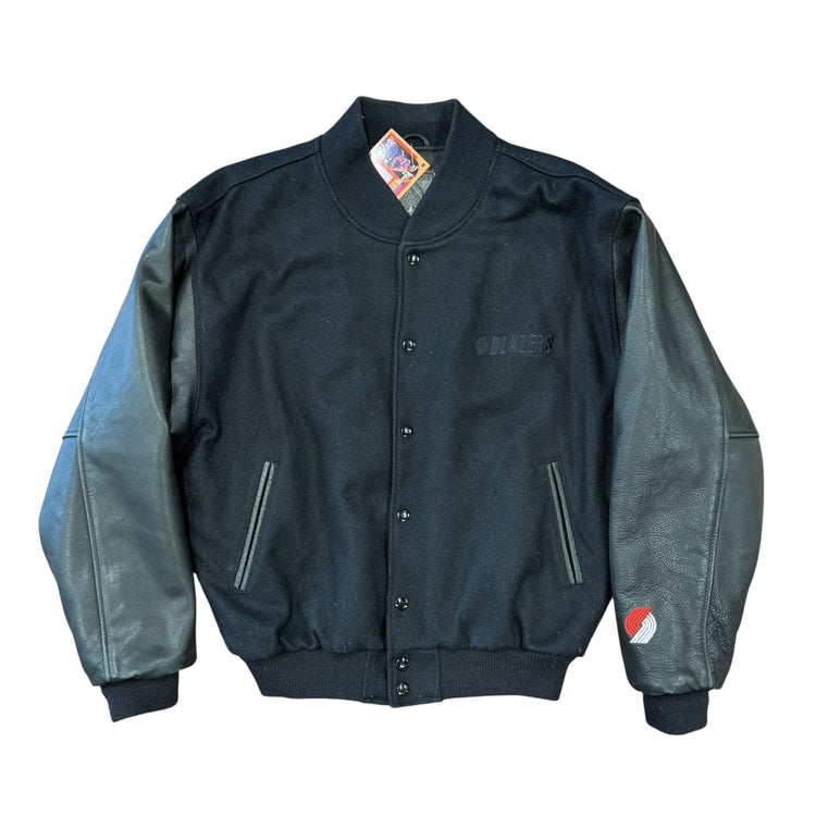 Golden Bear 90s Portland Trail Blazers Fleece/Leather Jacket Sz M