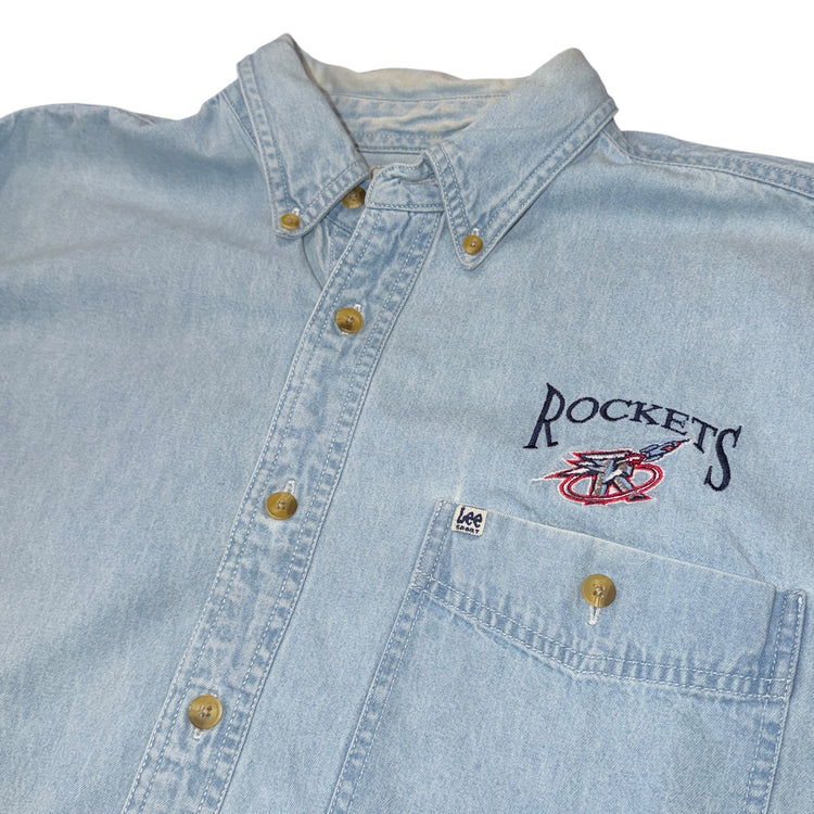Lee Sport 90’s Houston Rockets Denim Button Down Sz L