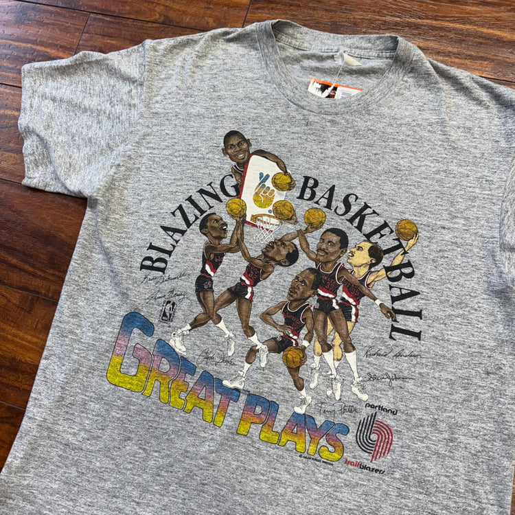 Salem Screen Printers 1988-89 Blazers "Great Plays" Tee Sz L