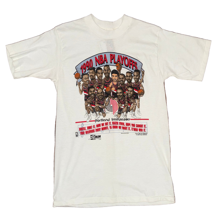 Salem Sportswear 1990 Portland Trail Blazers Caricature Tee Sz M