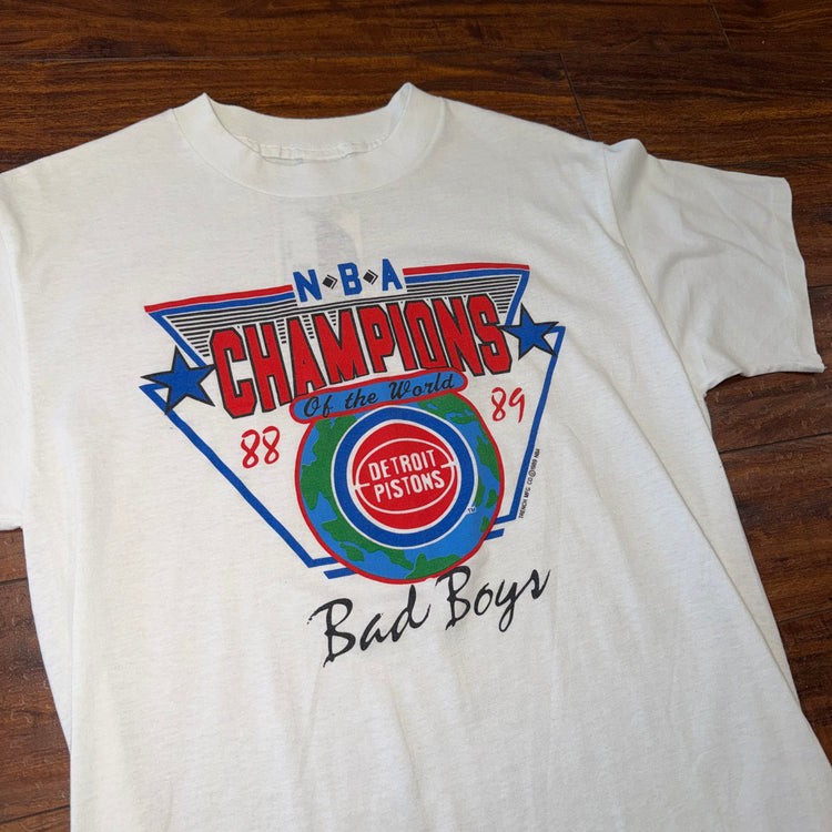 Trench Detroit Pistons Bad Boys NBA Champs Tee Sz L