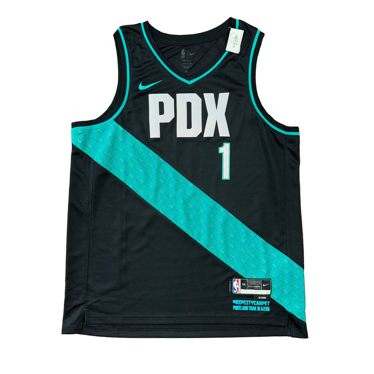 NWT Nike Portland Trail Blazers PDX Carpet Signed Anfernee Simons Jersey Sz 2X