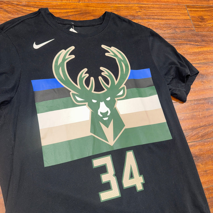Nike Milwaukee Bucks Giannis Antetokounmpo Jersey Tee Sz M