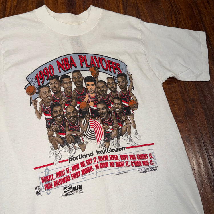 Salem Sportswear 1990 Portland Trail Blazers Caricature Tee Sz M