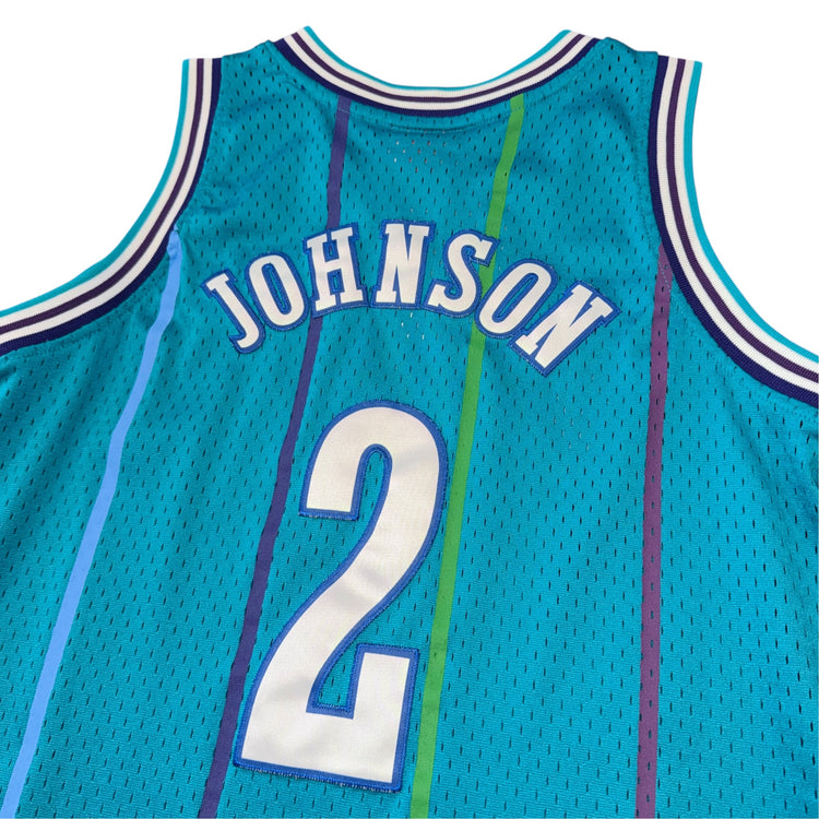 Mitchell & Ness 1992-93 Charlotte Hornets Larry Johnson Away Jersey Sz YL
