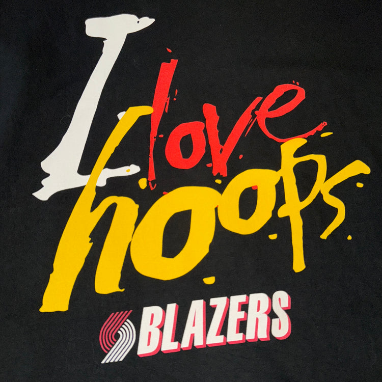 Portland Trail Blazers I Love Hoops Tee Sz L
