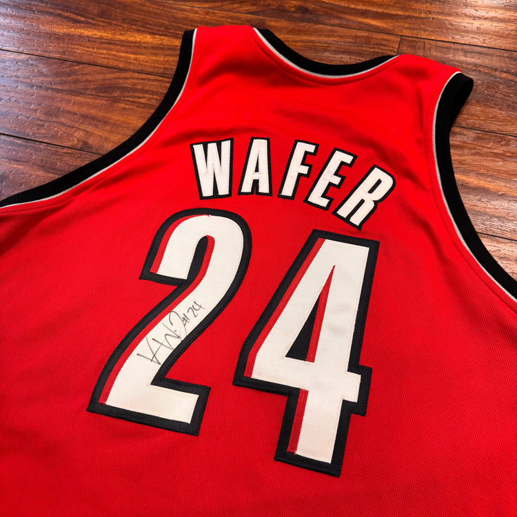 Adidas 2007-08 Blazers Von Wafer Game Issued + Autographed Jersey Sz XL + 2”