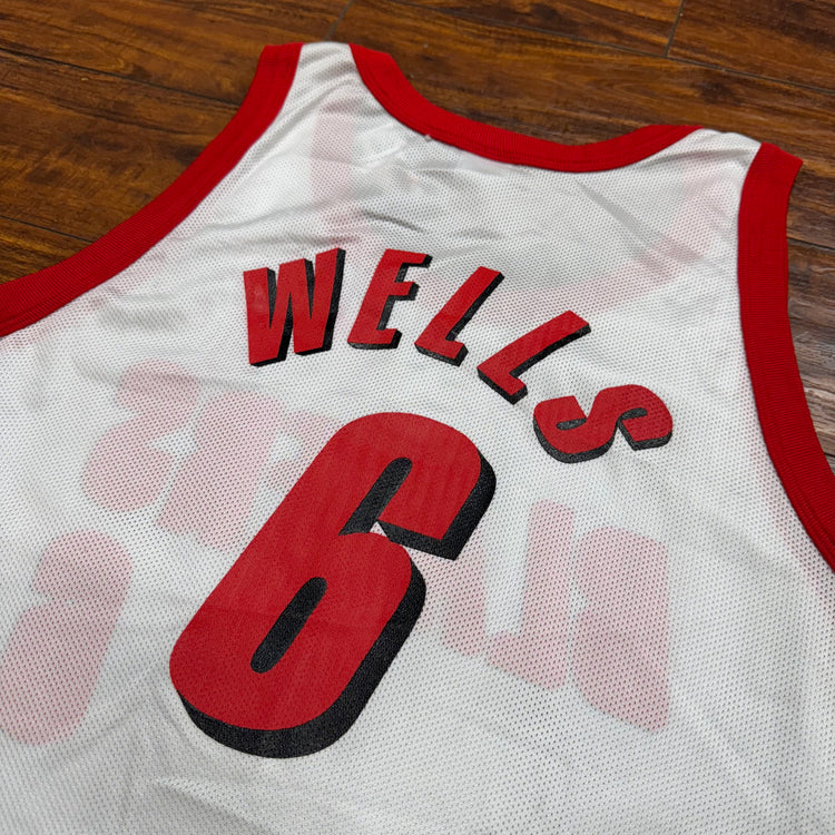 NWT Champion 90's Blazers Bonzi Wells Autographed Jersey Sz L