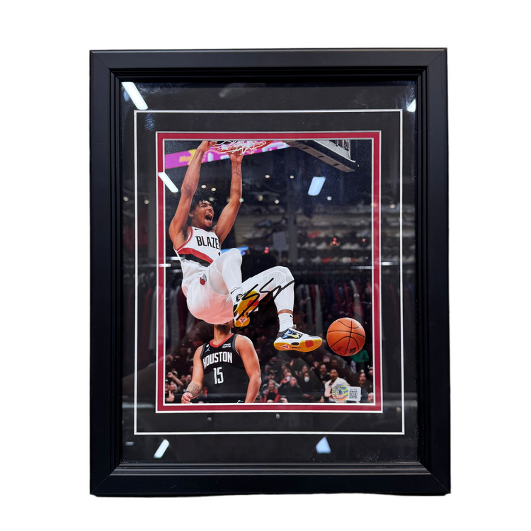 Beckett Authentic Shaedon Sharpe “Dunk” Autographed Framed Photo