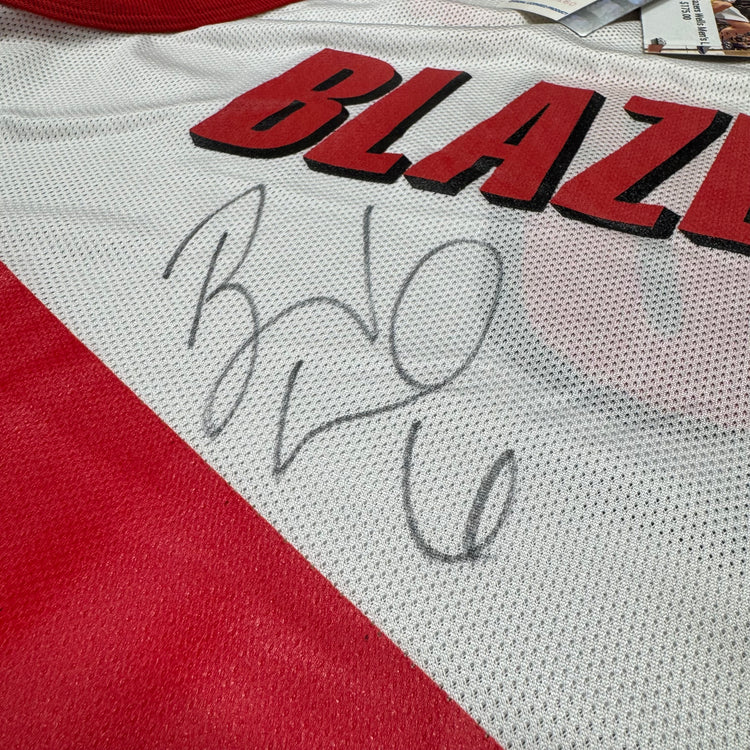 NWT Champion 90's Blazers Bonzi Wells Autographed Jersey Sz L