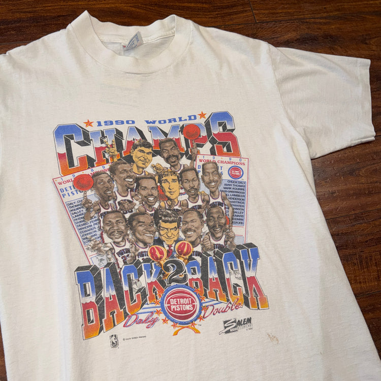 90’s Detroit Pistons Charcuterie Back 2 Back Champs Tee Sz L