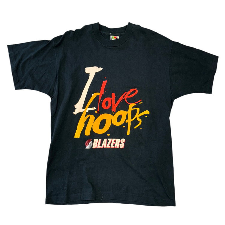 Portland Trail Blazers I Love Hoops Tee Sz L
