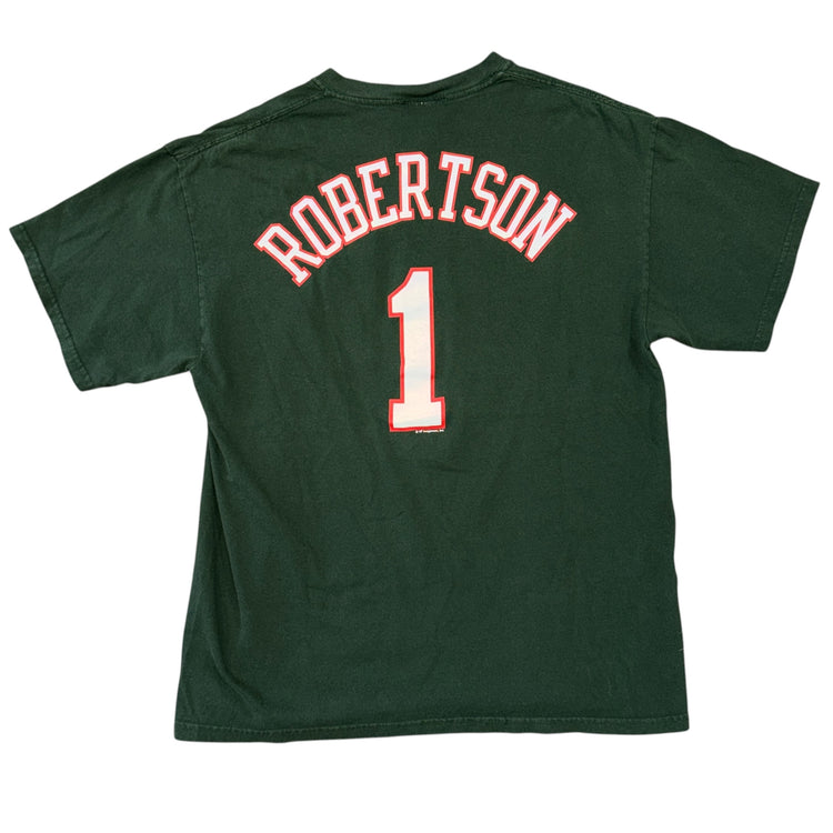 NBA Hardwood Classics Milwaukee Bucks Oscar Robertson Jersey Tee Sz L