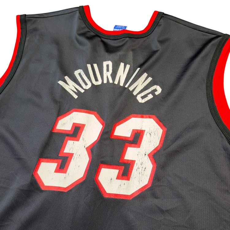 Champion 90’s Miami Heat Away Alonzo Mourning Jersey Sz 2X