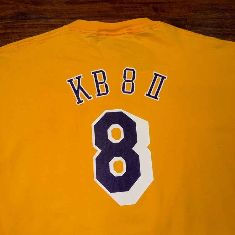 Adidas 2001 Los Angeles Lakers Kobe Bryant #8 Tee Sz M