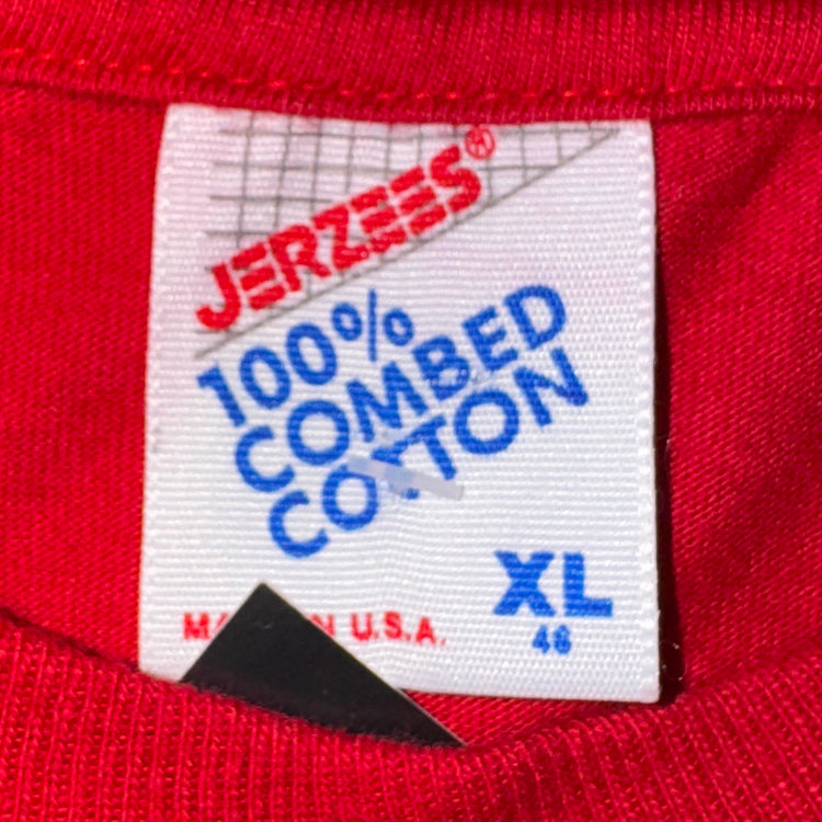 Jerzees Red Portland Trail Blazers 90's Playoff Tee Sz XL