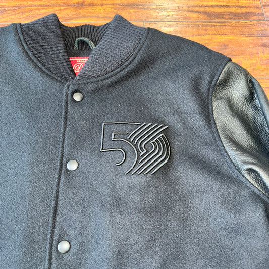 Dehen Portland Trail Blazers 50th Anniversary Leather Jacket Sz L