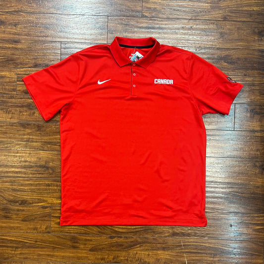 Nike Team Issued Canada Men’s Basketball Red Polo Sz 2X