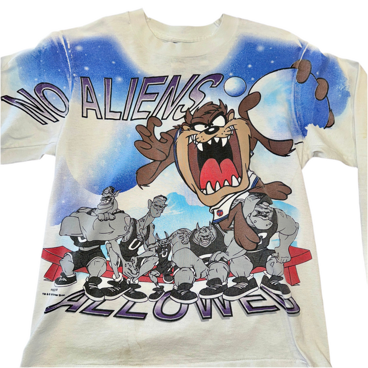 1996 Space Jam Taz No Aliens Allowed Long Sleeve Sz YXL
