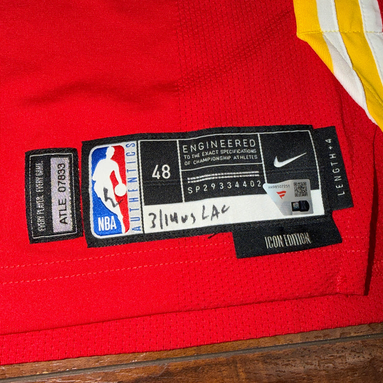 Nike Game Worn Authentic Icon Edition Atlanta Hawks Caris Levert Jersey Sz L +4 Length