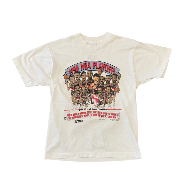 Salem Sportswear 90's Portland Trail Blazers Caricature Tee Sz L