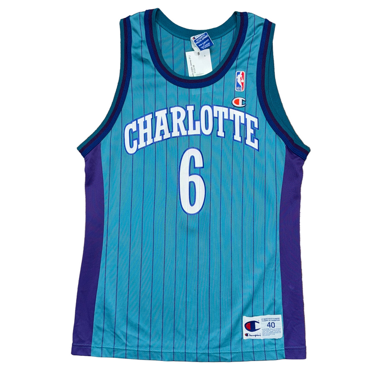 Champion Charlotte Hornets Eddie Jones Jersey Sz M