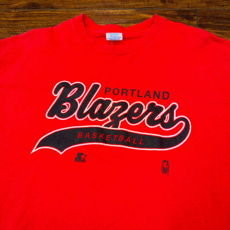 Starter Portland Trail Blazers Script Tee Sz XL